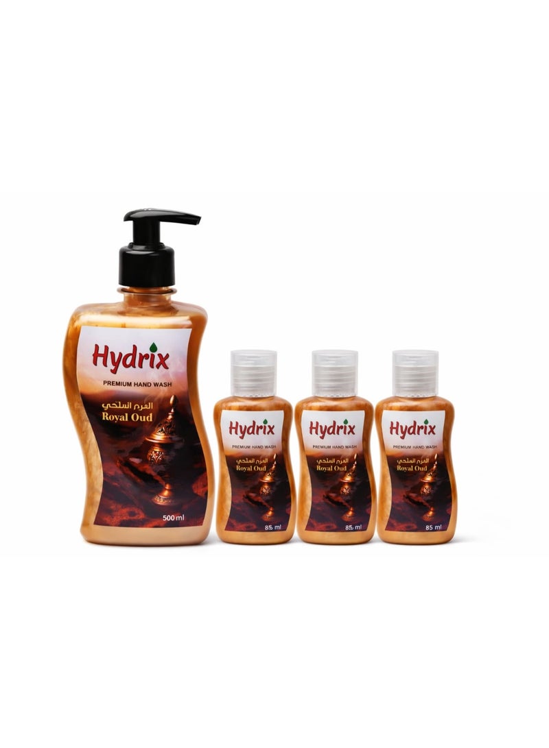 Hydrix hydrating liquid hand wash  Royal Oud 500+85+85+85ml - Image 1
